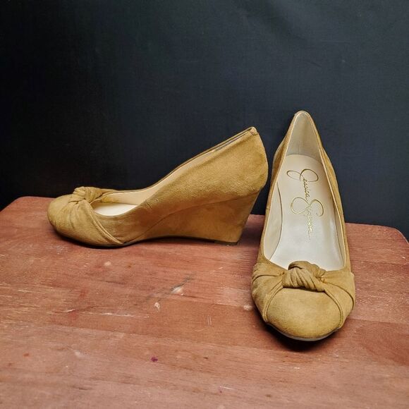 Jessica Simpson Siennah Microsuede Wedge Heel Knotted Toe Size 7 - Picture 6 of 13